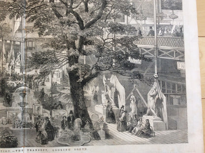 1851 Great Exhibition Crystal Palace Original Wood Engraving London News