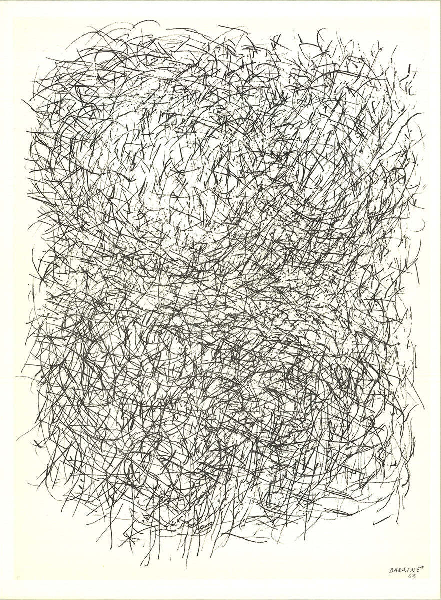 Contemporary JEAN RENE BAZAINE Composition VIII 15" x 11" Lithograph 1968