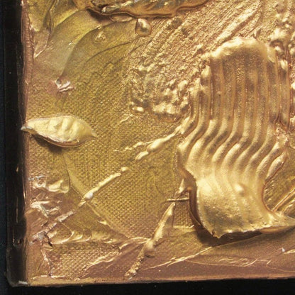 Keiko Nelson "Energy" Mixed Media Relief Gold Abstract Art Signed Modern Usa