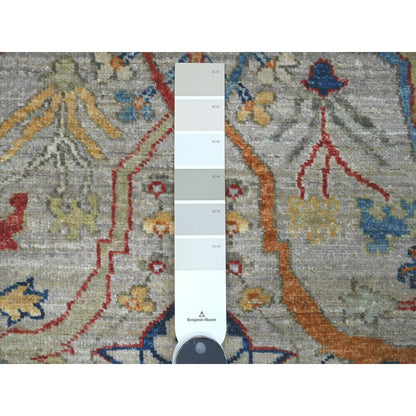 3'X9'8" Gray Bijar Garus Design Hand Knotted All Wool Runner Oriental Rug
