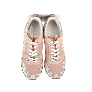 Leather Louis Vuitton Women's Run Away Sneakers Damier with Mesh and