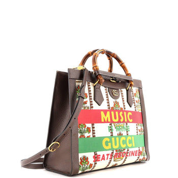 Gucci Diana Nm Bamboo Handle Tote Printed Canvas Medium