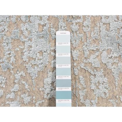 2'6"X12'1" Blue Zoroastrian Tree Design Hand Loomed Wool/Silk Runner Rug