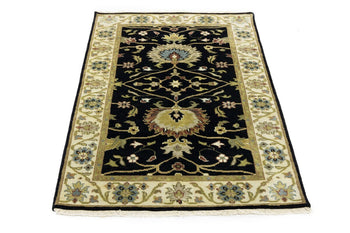 Handmade Black Osh Chobi Peshawar Rug Small
