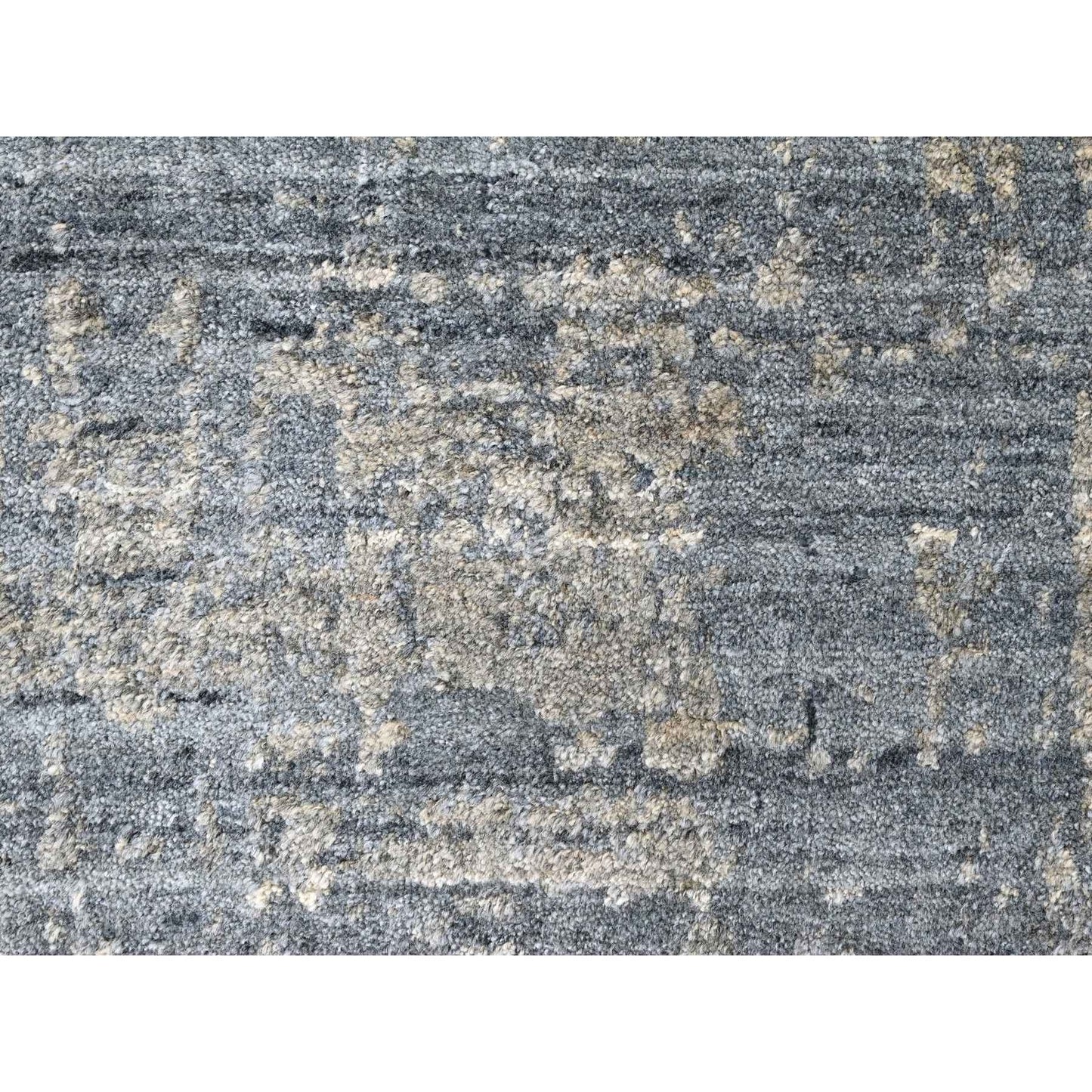 8'X10' Marengo Gray Modern Design Hand Loomed Wool And Bamboo Silk Rug