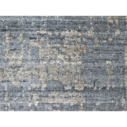 8'X10' Marengo Gray Modern Design Hand Loomed Wool And Bamboo Silk Rug