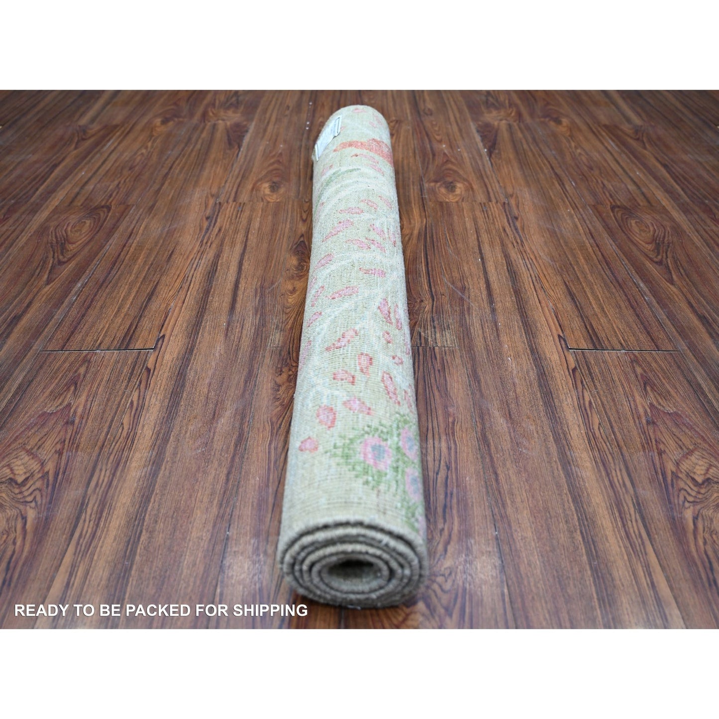 3'4"X4'10' Laurel Green Afghan Peshawar Wool Hand Knotted Oriental Rug