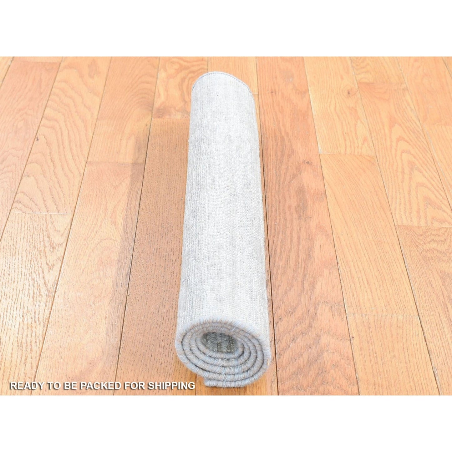 2'X3' Beige Silk With Textured Wool Modern Design Hand Knotted Mat Rug