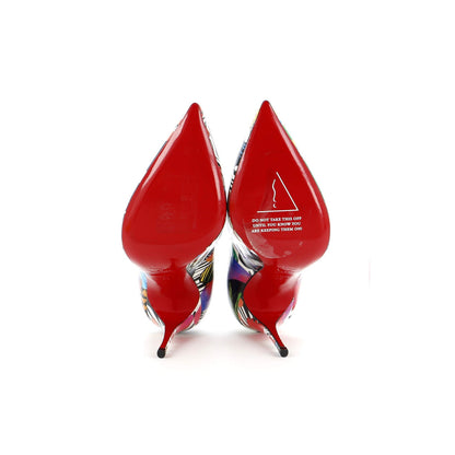 100 Christian Louboutin Women's Hot Chick Pumps Printed Patent