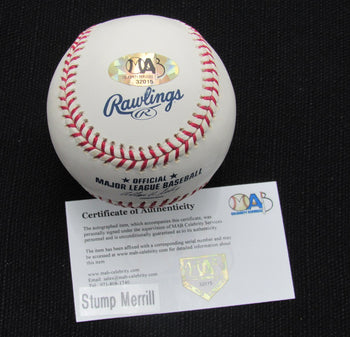 Stump Merrill Signed/Auto Yankees 100Th Oml