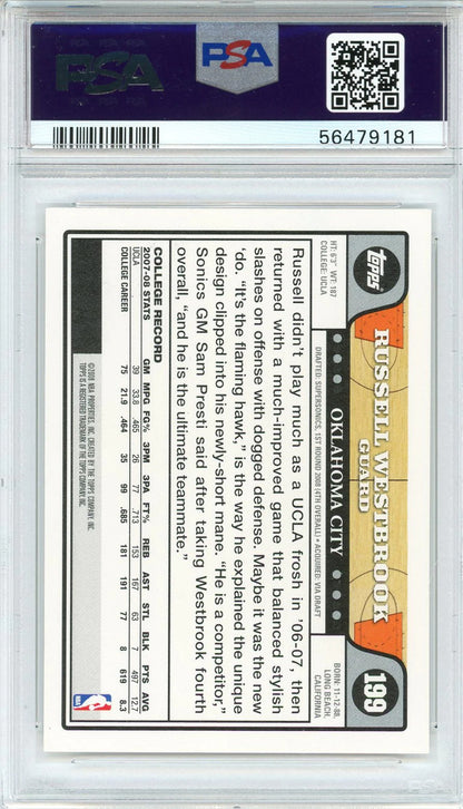 Russell Westbrook 2008 Topps Rookie Card #199 (Psa)