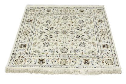 Hand-Knotted Cream Floral Classic Indo-Nain
