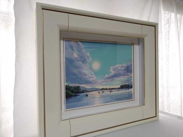Signed Light-Up Art Frame Day Night Effect Yachts Sea