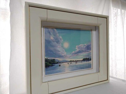 Signed Light-Up Art Frame Day Night Effect Yachts Sea