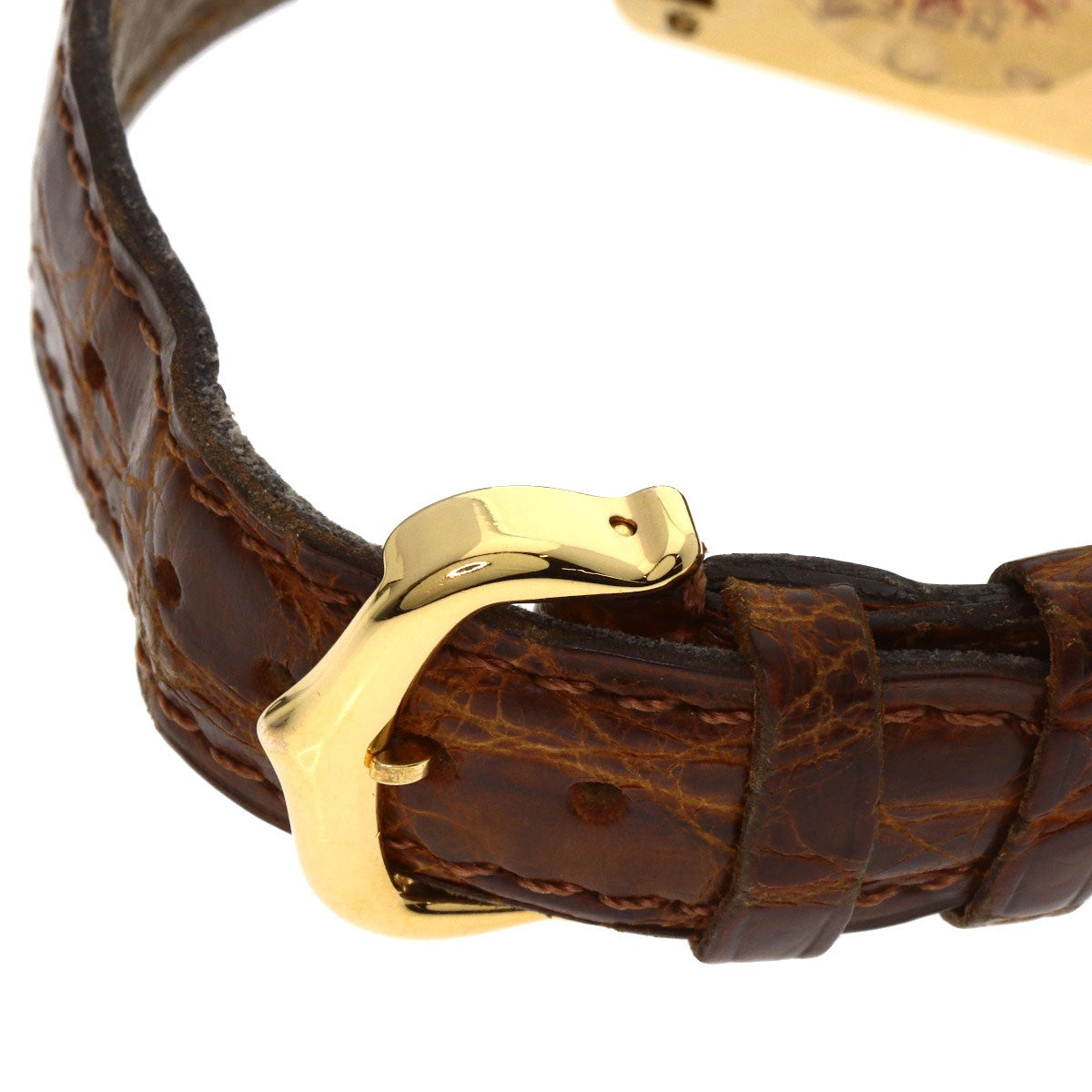 Cartier Must Tank Sm Watches W1003053 Gold Plated/Leather