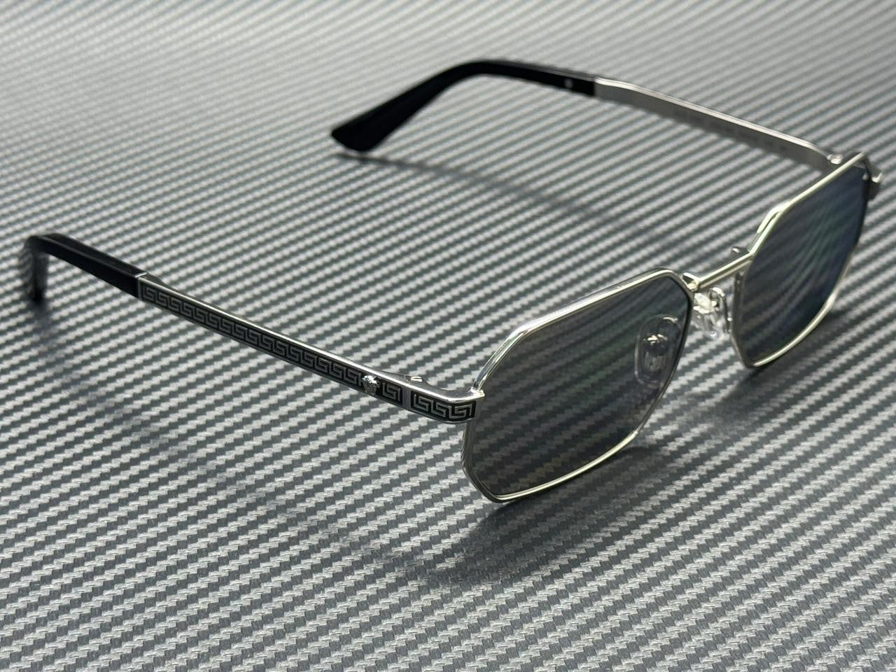 VERSACE VE2297 10006G Silver Grey Mirror Men's 54 mm Sunglasses