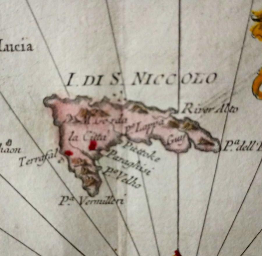 1781 Bellin Antique Map "Carta Dellisole Di Capo Verde" Hand-Colored Engraving