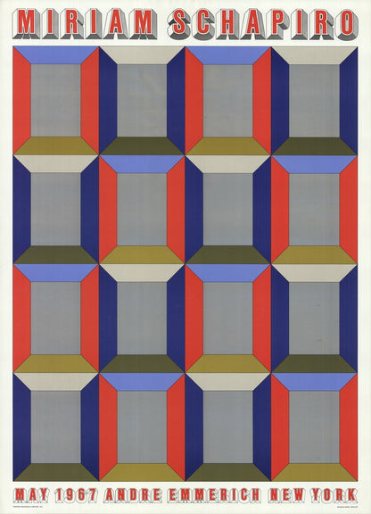 Miriam Schapiro Silver Windows " Offset Lithograph Pop Art Blue