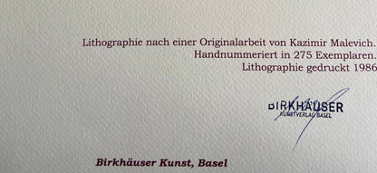 Kazimir Malevich Lithograph Coa