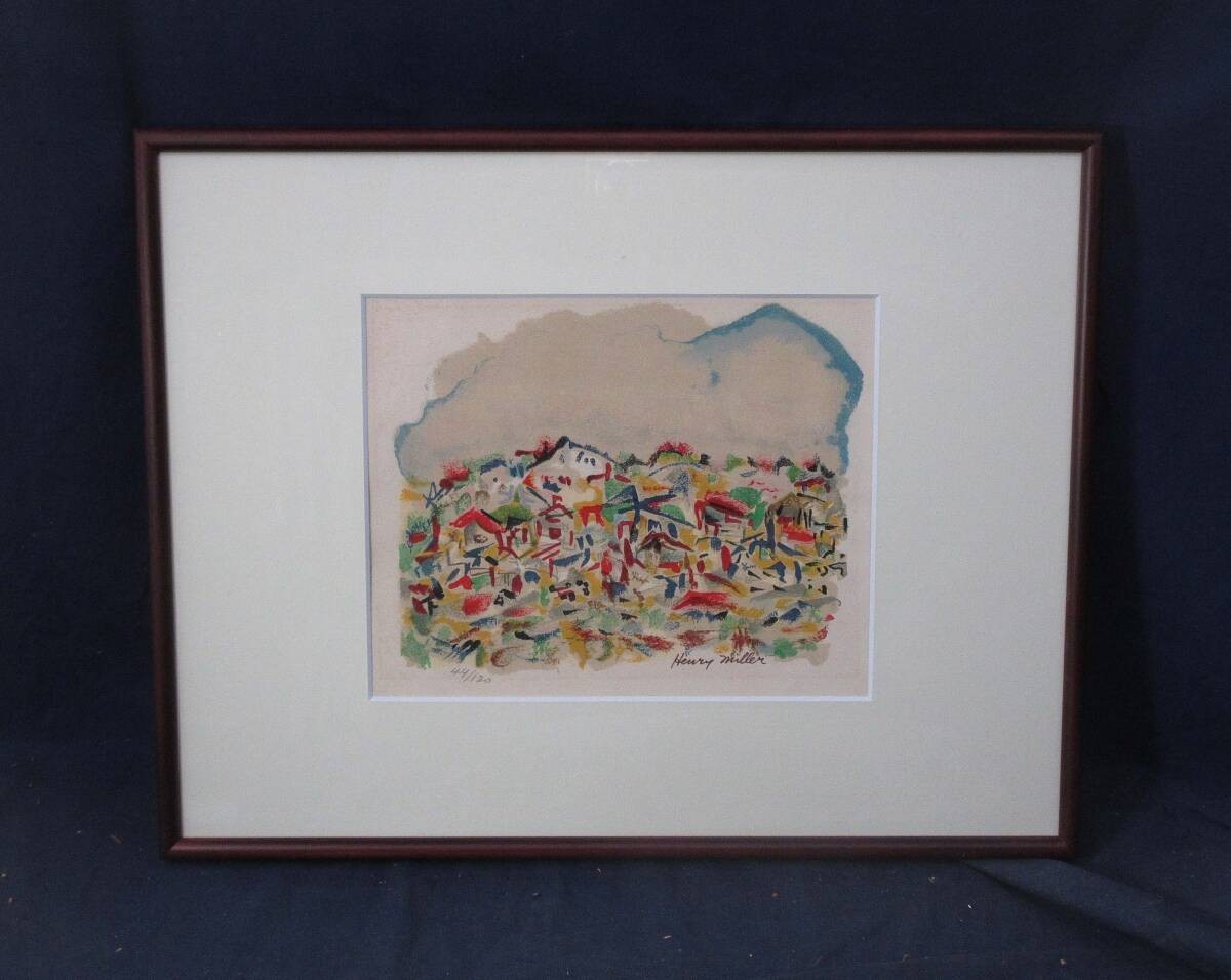 Henry Miller Lithograph Landscape Art signed ED 44/ 120 Framed Collectible Print