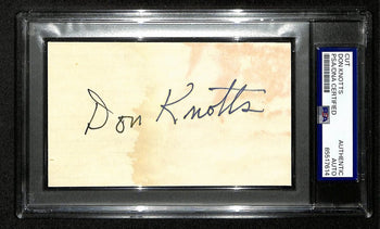 Don Knotts Signed/Autographed Cut On 3X5 Card Actor 