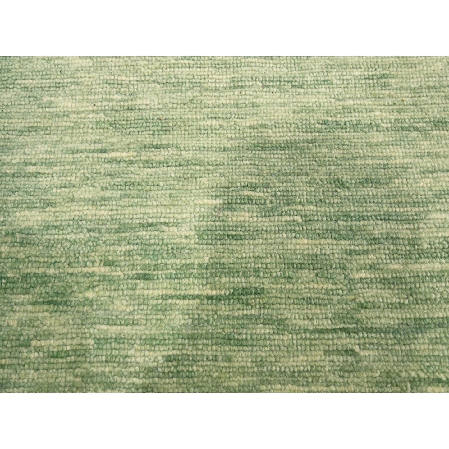 9'4"X12'4" Mist Green Modern Plain Design Pure Wool Hand Knotted Rug