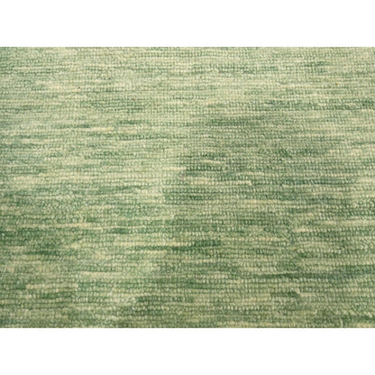 9'4"X12'4" Mist Green Modern Plain Design Pure Wool Hand Knotted Rug
