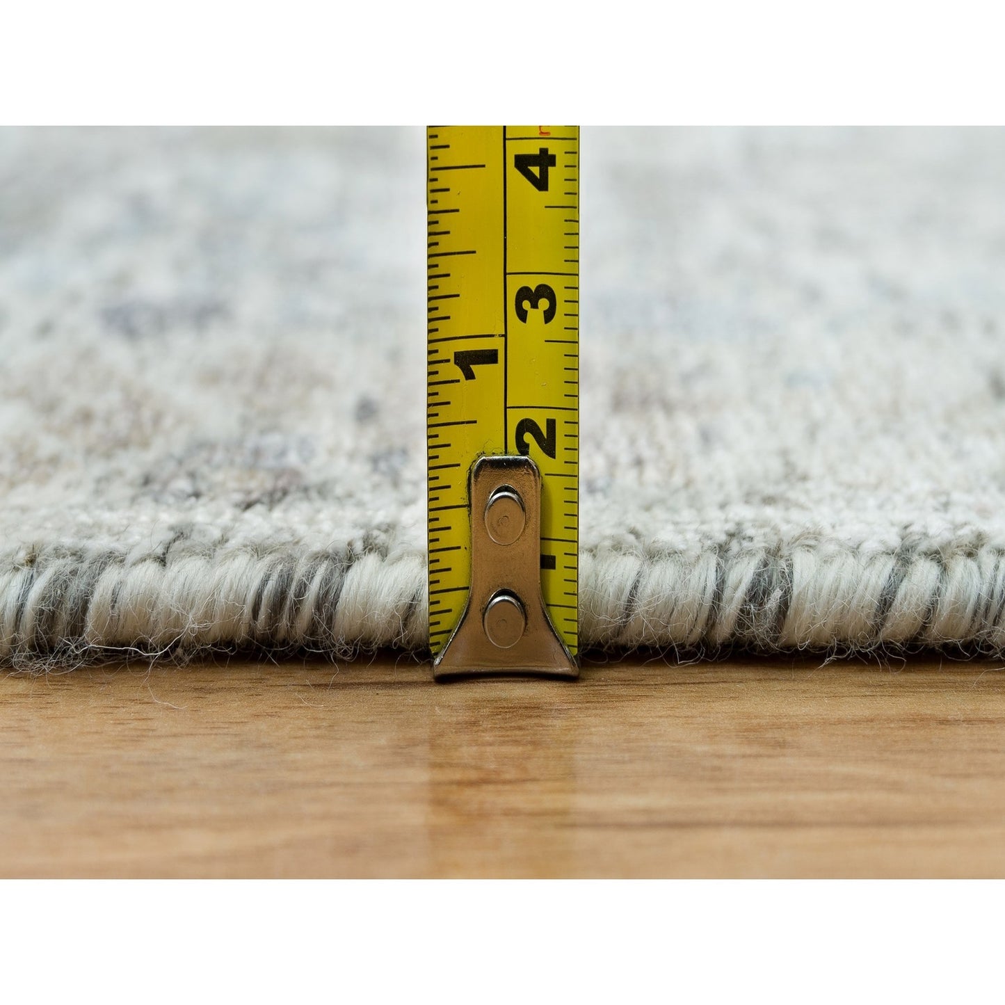 2'6"X9'10" Ivory Silk And Wool Hand Knotted Tebraz Vase Design Runner Rug