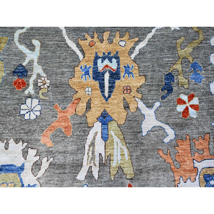 9'9"X13'4" Vintage Gray Vegetable Dyes Angora Oushak Oriental Rug