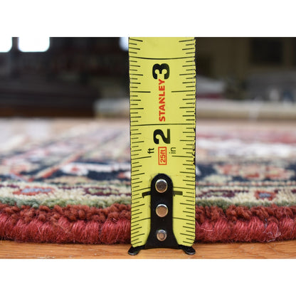 3'10"X6'1" Rich Red, Heris Revival, Hand Knotted Pure Wool, Oriental Rug