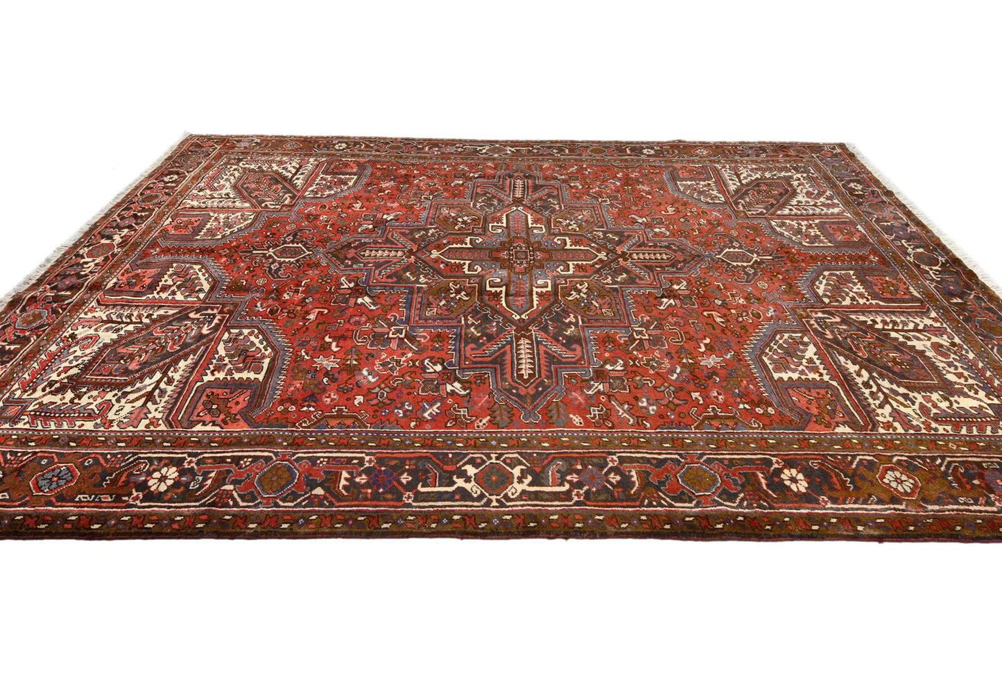 8'6X11 Ft Vintage Geometric Heriz Rug Traditional