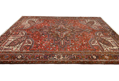 8'6X11 Ft Vintage Geometric Heriz Rug Traditional