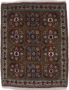 Rare Plush Burnt Orange Floral Wool Area Rug