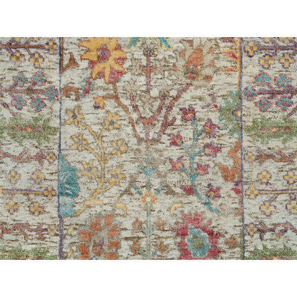 2'6"X25'10" Beige Hand Knotted Directional Silk And Wool Xl Runner Rug