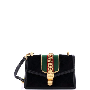 Gucci Sylvie Shoulder Bag Gg Velvet Small