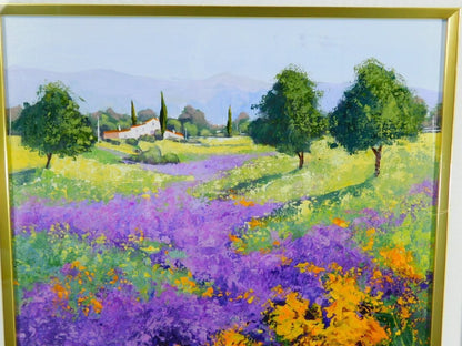 Revascalli Serra Signed Landscape Oil Painting Framed 15.4 In X 15.4 In