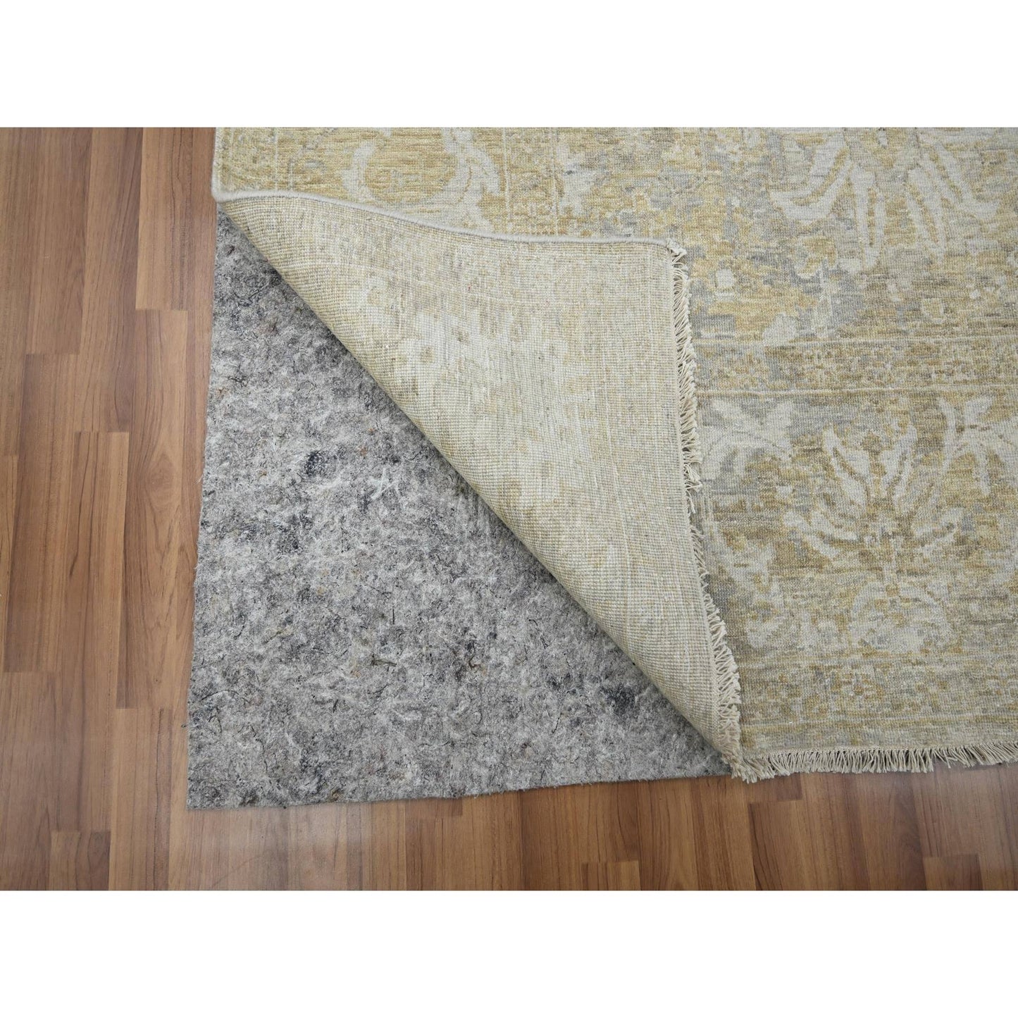 9'1"x12'2" Gray Broken and Erased Sultanabad Design Wool Hand Knotted Rug
