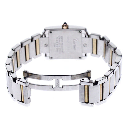 Cartier Tank Franaise Sm Aftermarket Diamond Bezel Watch Women