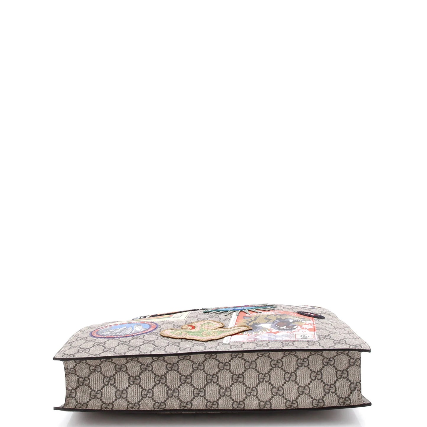 Gucci Courrier Convertible Soft Open Tote Gg Coated Canvas With Applique North