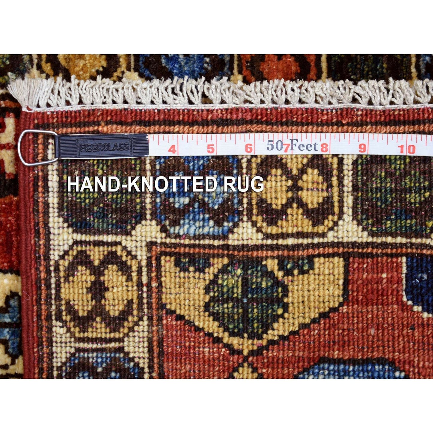 1'10"X3' Red Afghan Ersari With Boteh Design Soft Wool Hand Knotted Rug