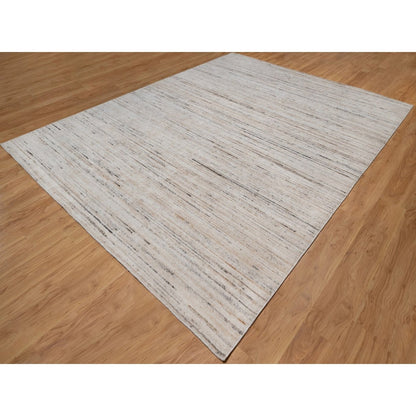 9'1"X12' Ivory Indoor Outdoor Modern Design Hand Loomed Oriental Rug