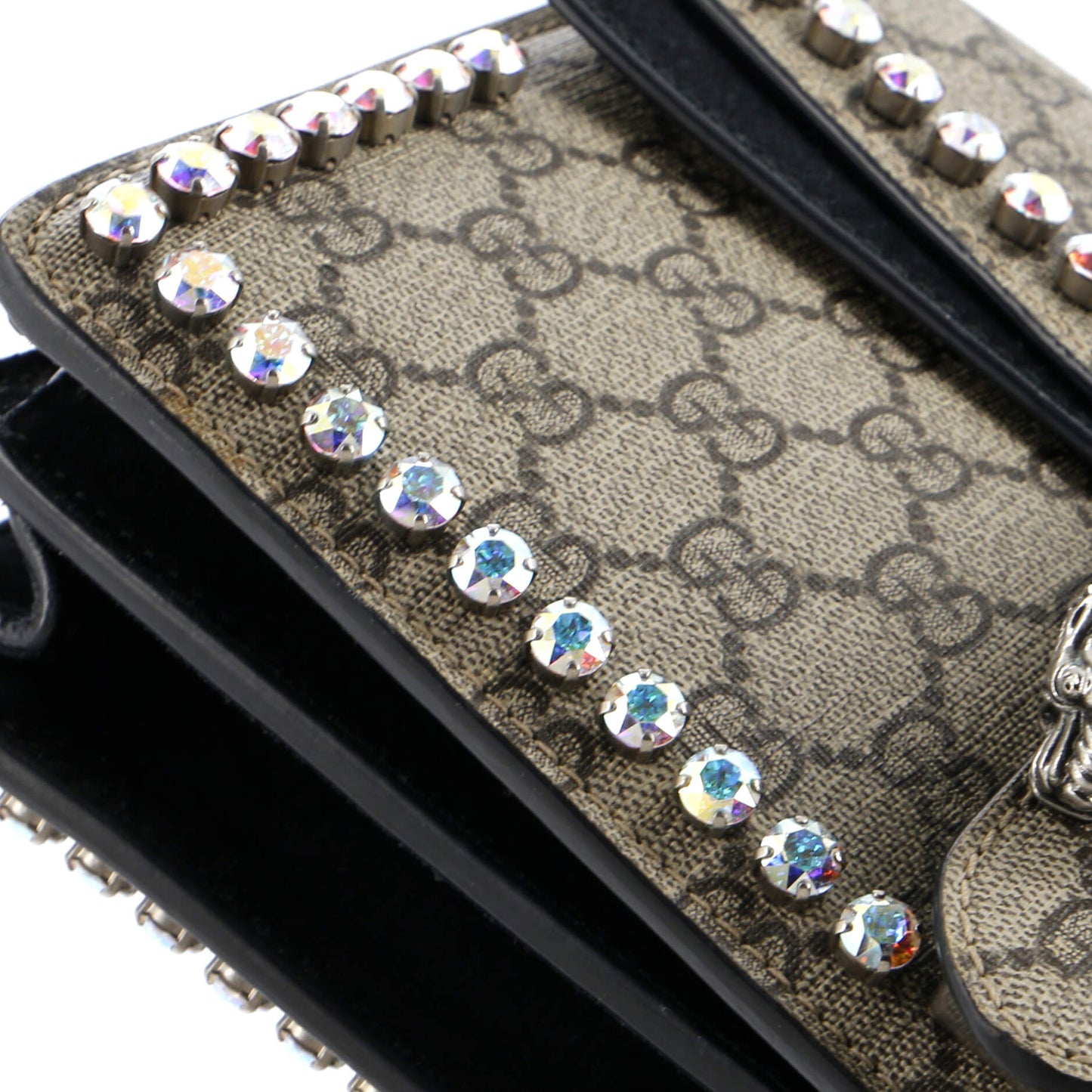 Gucci Dionysus Bag Crystal Embellished Gg Coated Canvas Medium