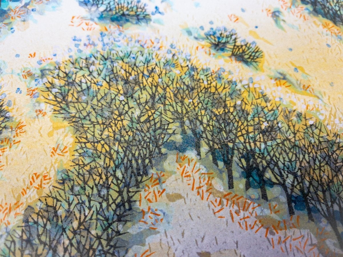 Munenori Makino Snow Peaks 1993 Japanese Woodblock Print Ed.165/250 Signed