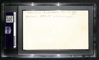 Ernie Smith Cfb Hof Signed/Inscribed 3X5 Index