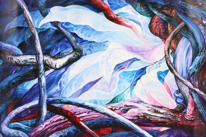 Alberto Jorge Carol 1990 Original Acrylic Painting "Tropico No.190 Roce" Signed