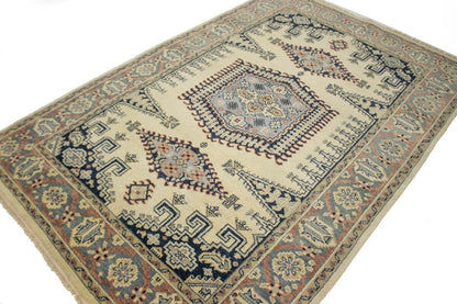 Handmade Indo-Viss Oriental Rug Cream Tribal