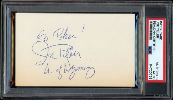 Joe Tiller Chof Autographed Index Card Wyoming Psa/Dna