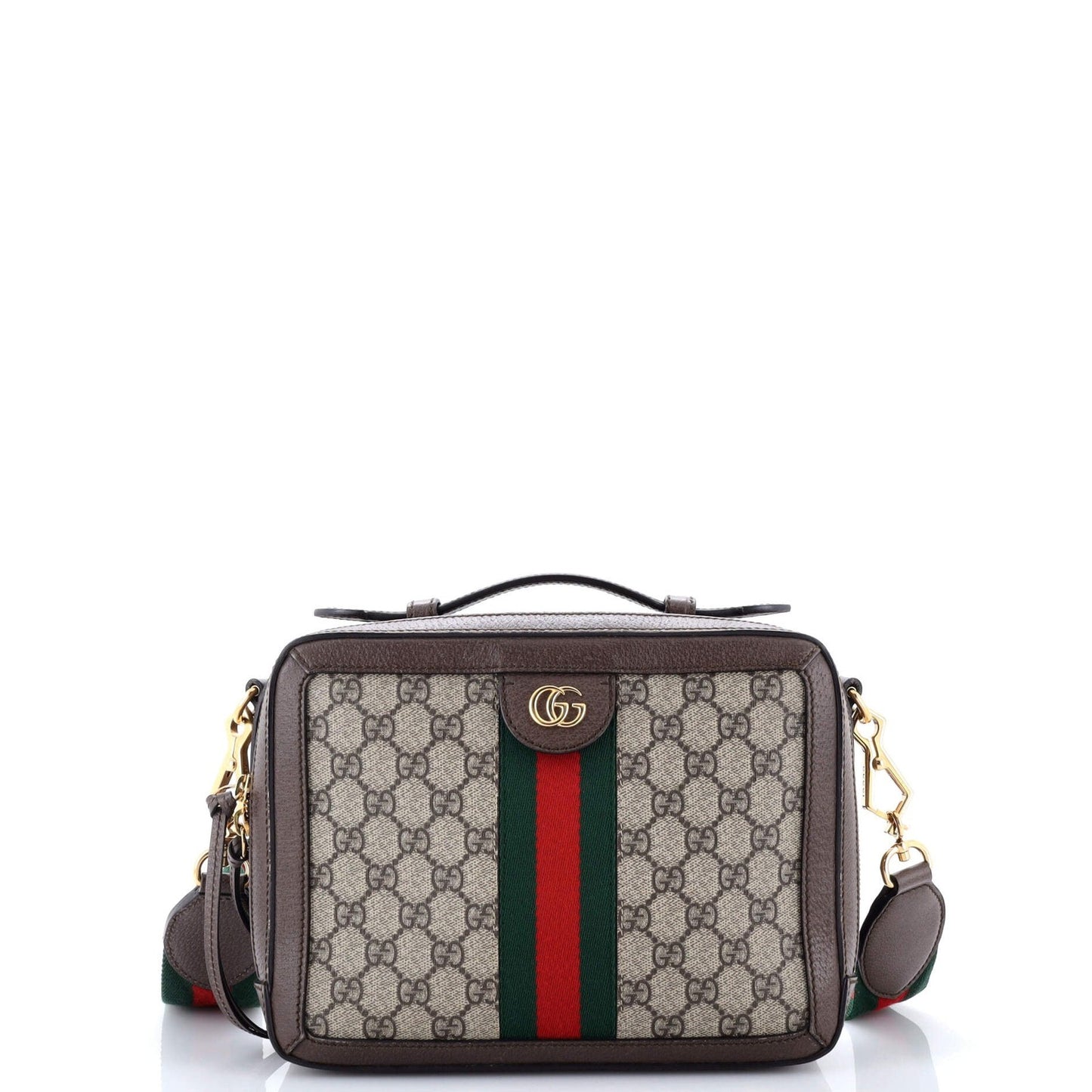 Gucci Ophidia Zip Around Camera Bag Gg Coated Canvas Small