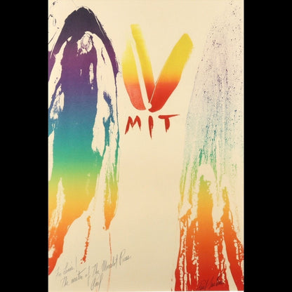 Paul Jenkins "Mit" Hand Signed Silkscreen Print 59X40Cm W/ Dedication 1970S