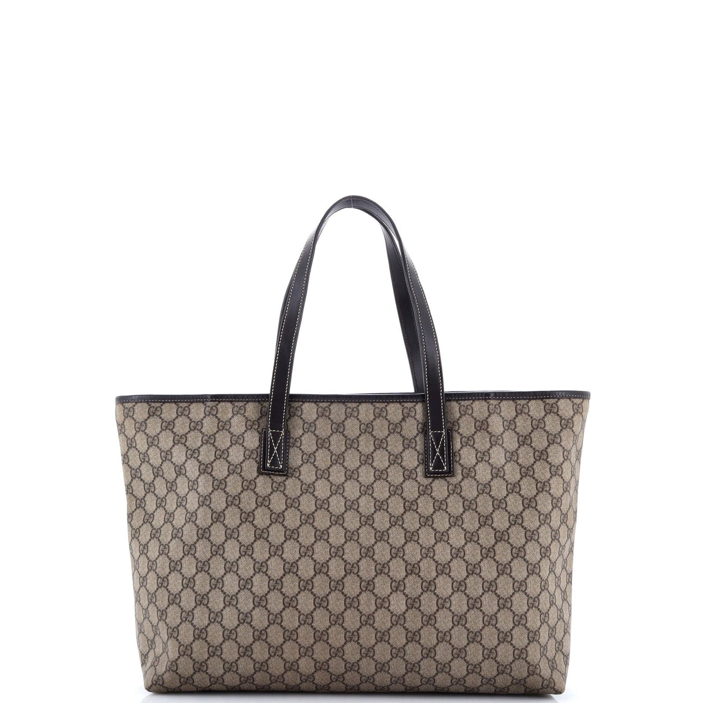 Gucci Plus Tote Gg Coated Canvas With Leather Large